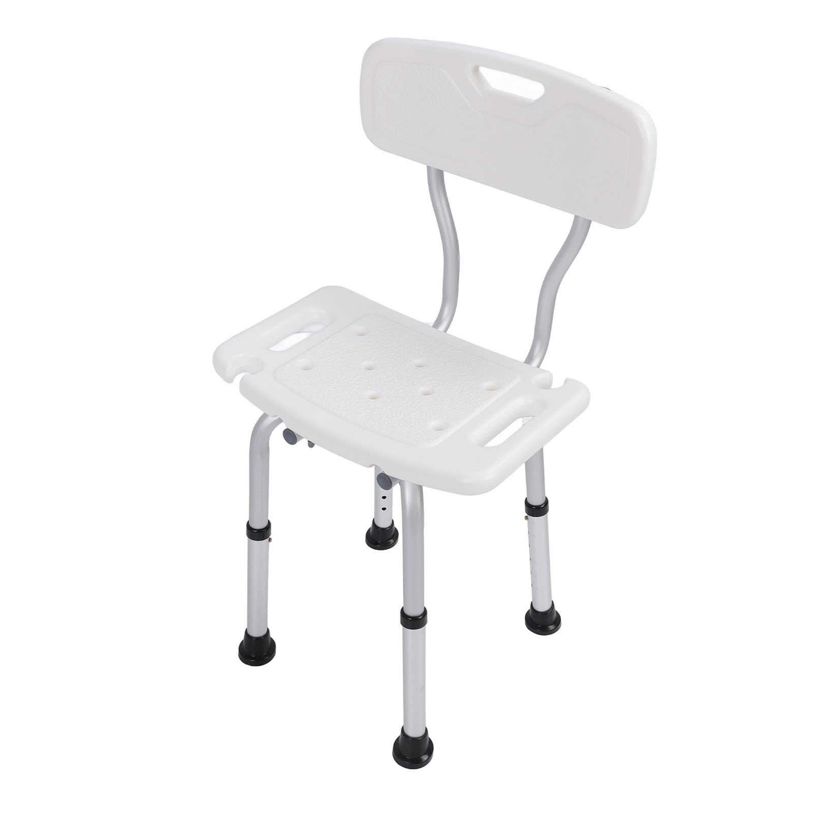 Silla de Ducha con Respaldo Antideslizante y Ajustable, Asiento Seguro y Cómodo para Personas Mayores, Capacidad de 250 Libras
