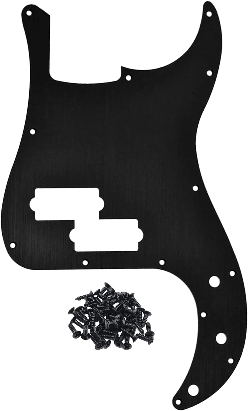 13 Hole P Bass Style Pickguard PB Scratch Plate Bass Pickguard Compatible with USA/Mexico Precision P Bass, Chrome