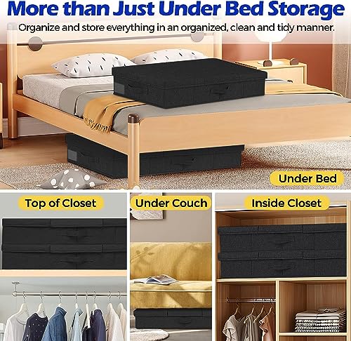 mepure 2 Pack 48L Underbed Storage, 79x40x15cm, Fabric Under Bed Storage Boxes with Lids - Image 3