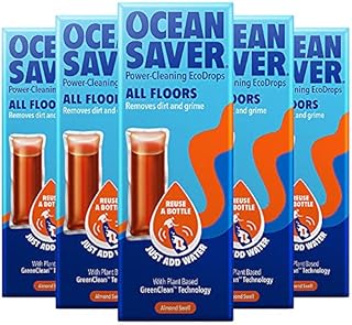 OceanSaver All Purpose Floor Cleaner, Almond Eco Drop Refill, Eco Mindful Floor Cleaning Product for All Floor Surfaces, Almond Swell Scented, Just Add Water  5 Pack