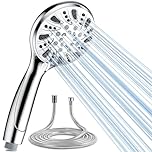 Magichome Shower Head and Hose 1.5m, High Pressure Powerful Chrome Shower Head with 5 Modes, Universal Handheld Showerhead for Low Water Pressure
