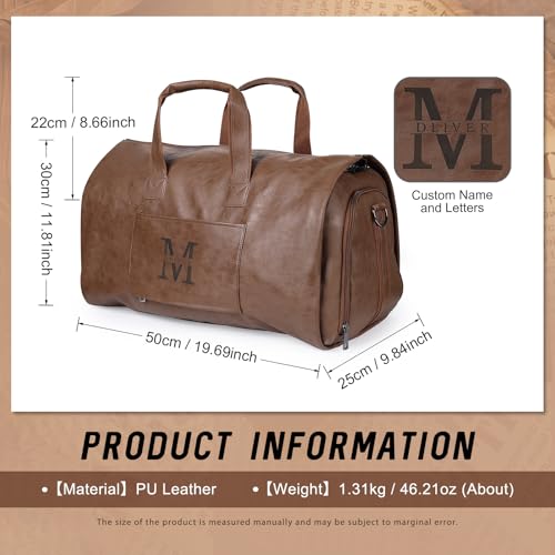 Custom Leather Travel Duffle for Men