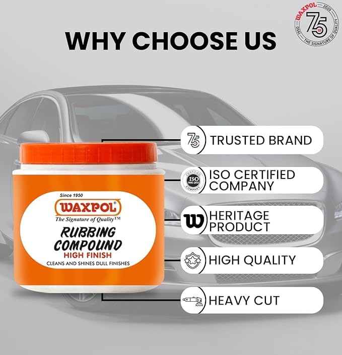 Professional Rubbing Compound, 500g, Paint Scratch and Swirl Remover, High Gloss Finish