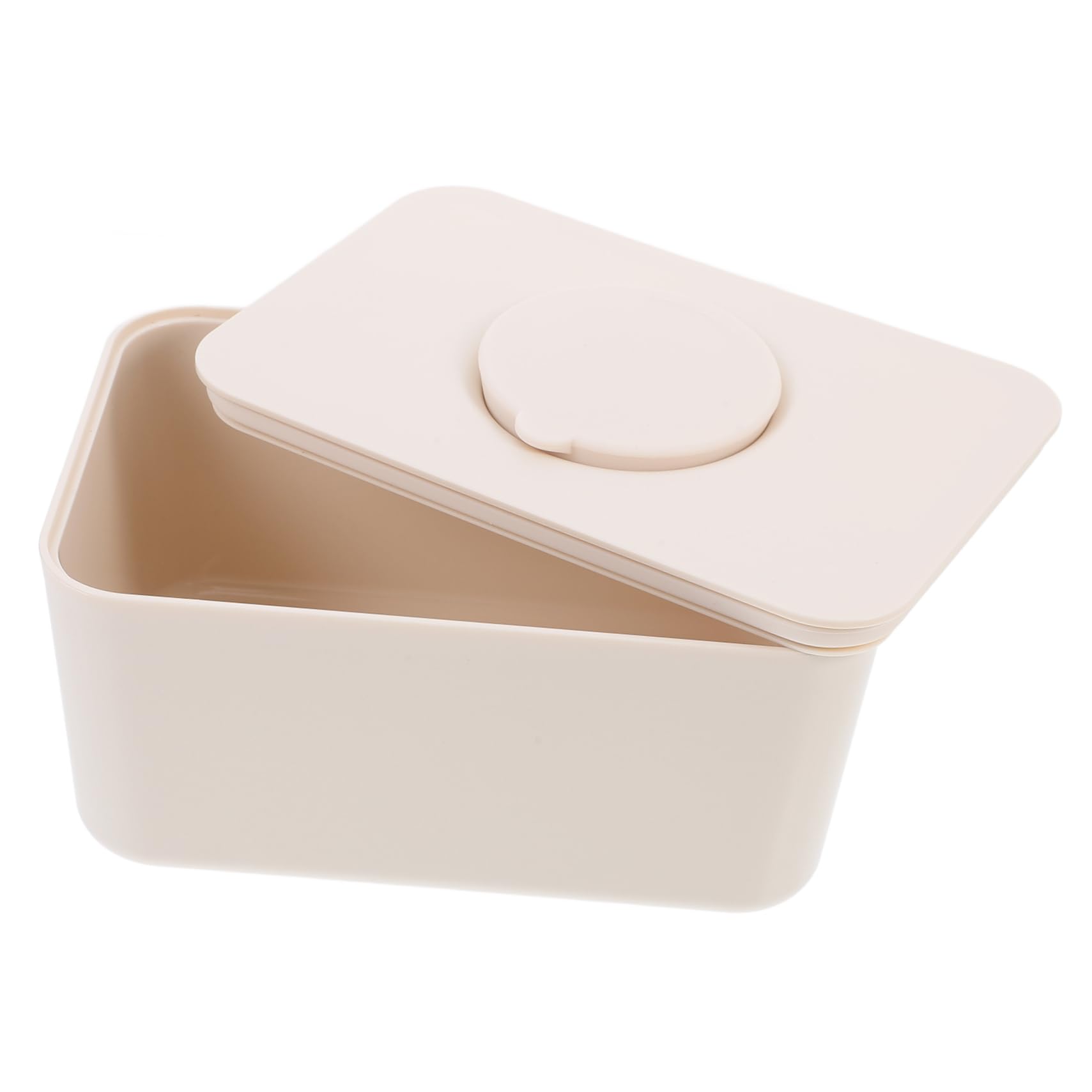Boîte pour Lingettes Humides en Silicone Couvercle, Beige, 1 Pièce
