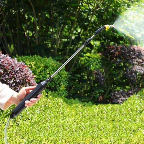 Elektrischer Sprühkopf für den Garten, automatische Zerstäubung, für Bewässerung und Reinigung, breites Anwendungsspektrum, wiederaufladbar über USB (3 Meter Schlauch)