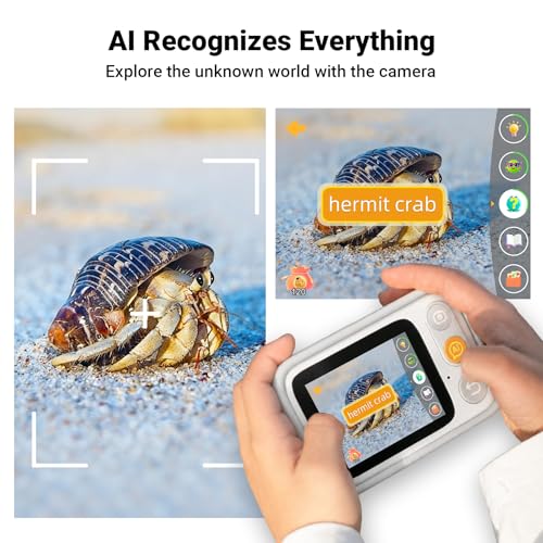Dr.LOOK AI Learning Camera for Kids, STEM Learning Toy, Snap & Learn Camera with AI Object Recognition, Voice Interactive Chat, Creative Art, 5 Languages, Low-Blue Light Screen, 4G & WiFi (White) — view 3