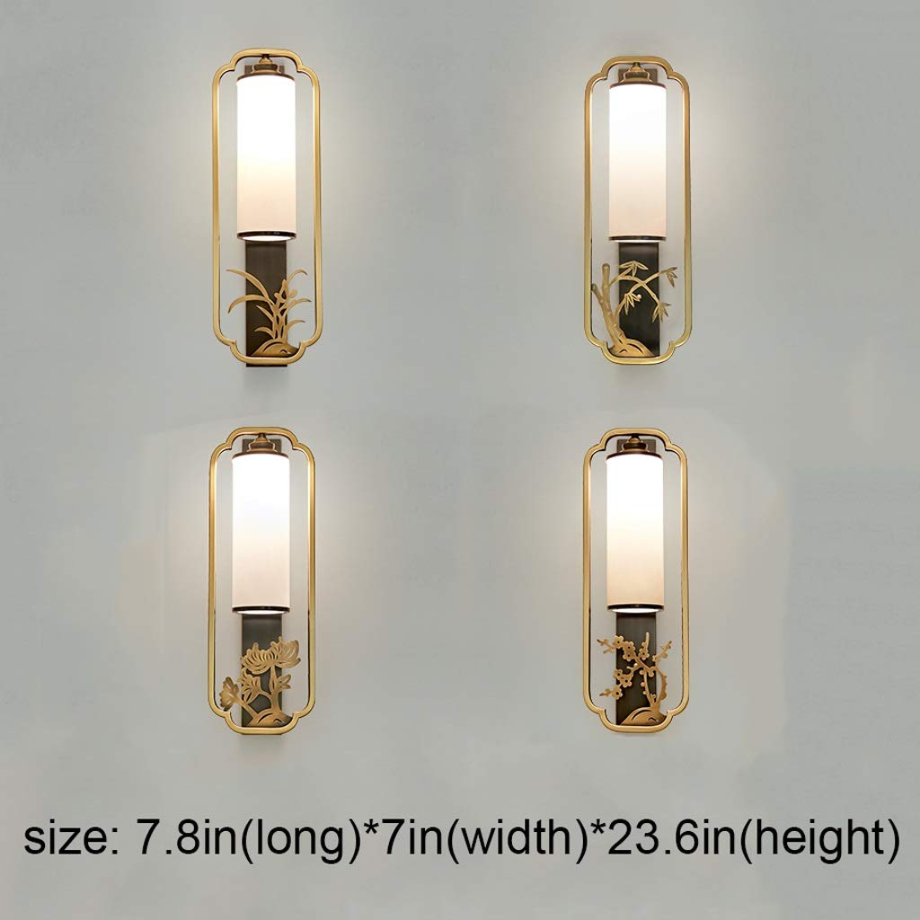 TOMYEUS Applique Murale Interieur Lampe Murale de Style Chinois Moderne de Salon Fixe Lampe Murale de cuivre Créatif Chambre Créateur Couloir Applique Énergie Lampe Murale Lampe Murale (Color : A)
