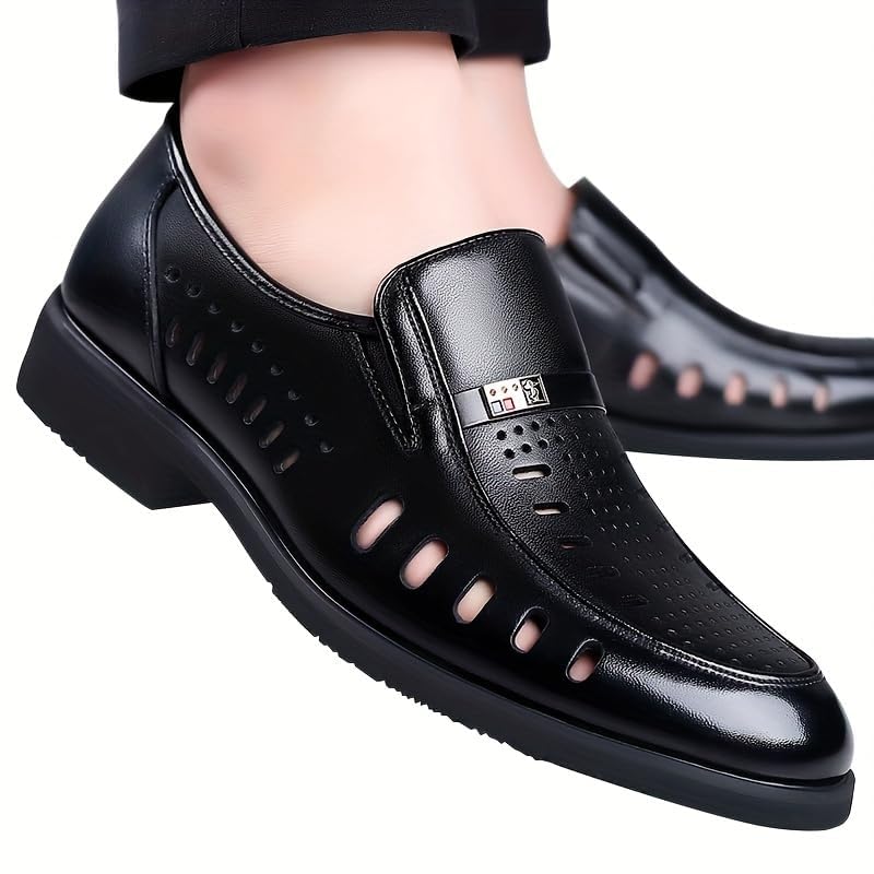 Men's Hollow Out Slip-On Formal Shoes, Wear-Resistant Non-Slip Shoes for Business2