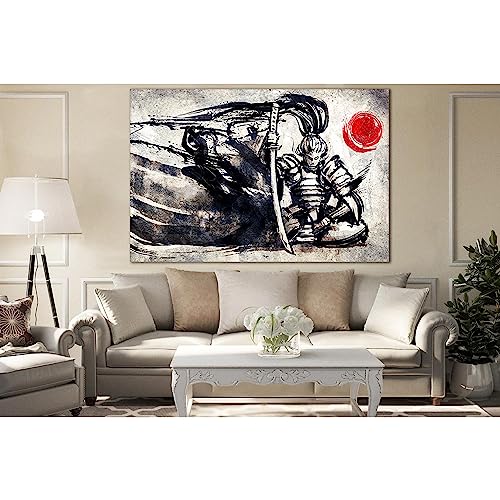Samurai Sits In A Meditative Pose ZELLART impression sur toile 60x40