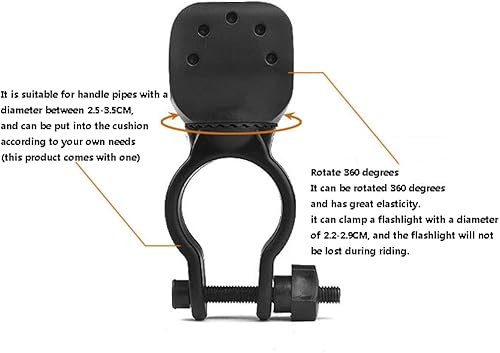 Miniatura 2 de Soporte para linterna, linterna universal para montaje en manillar de bicicleta, soporte de montaje de bicicleta, soporte para linterna, clip de