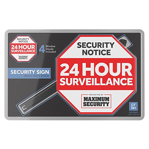 Security Sign W/ Stake & 4 Window Decal Alarm Sign (Uv Fade Proof / Coated) #TOP2
