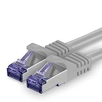 1aTTack.de Cat.7 Cavo di Rete 5m – Grigio – 1 Pezzo – Ethernet LAN Cat.7 SFTP PIMF LSZH Spina RJ45 Cat6a 10 Gbit s