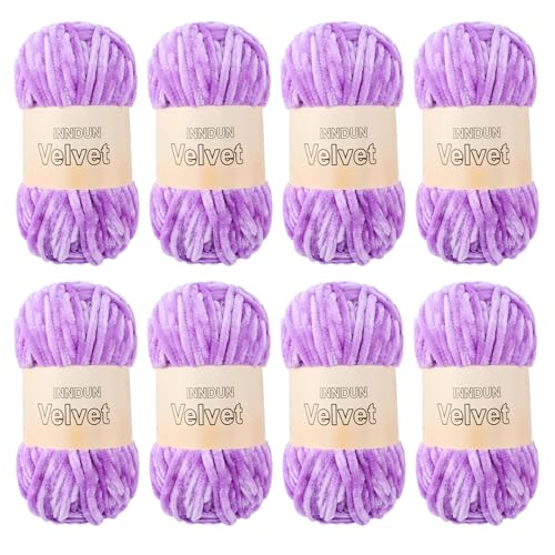 Image of Soft Velvet Chenille Yarn for Crocheting, Super Bulky Yarn for Blankets | Fluffy, plush yarn for crochet and knitting blankets, amigurumi, cushions and handmade gifts for cozy DIY projects.
