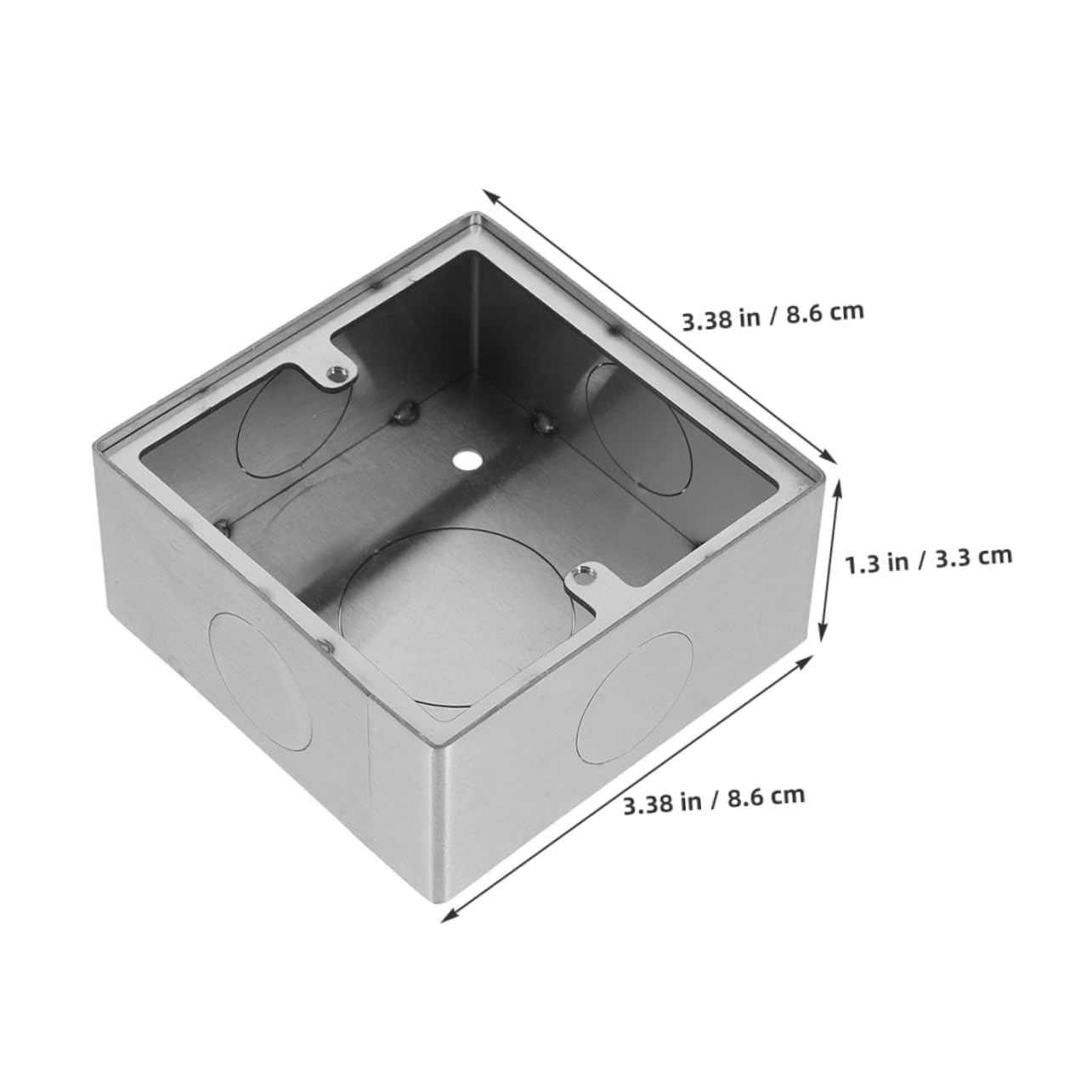 IWOWHERO Wall Socket Cover Socket Cover Silver Wall Mounted Socket Boxes Stainless Steel Surface Mount Outlet