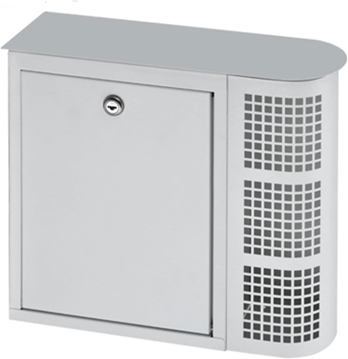 Locking White Galvanized Sheet Mailbox with Sound Deadening Mat and Sliding Slot Mailboxes Domestic Wall Mounted Parcel Boxes with Newspaper Barrels