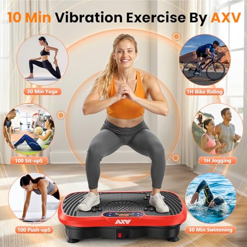 Image of AXV Vibration Plate Fitness Platform Exercise Machine Vibrating Shaking Full Body Shaker Workout Vibrate Stand Shake Board Sport for Weight Loss Fat Burner for Gym Home Office
