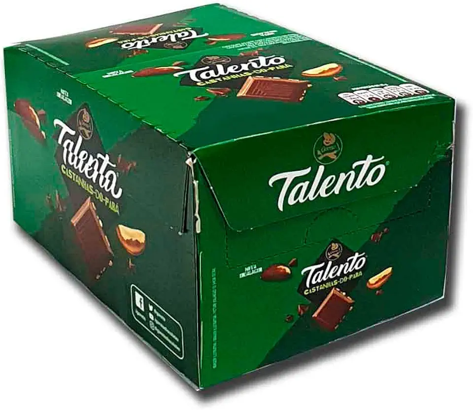 Tablete de Chocolate Talento Verde Castanha do Pará 85g c/12 - Garoto