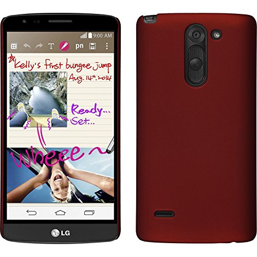 PhoneNatic Funda Rígida Compatible con LG G3 Stylus   Goma Rojo   Cover Cubierta + Protector de Pantalla