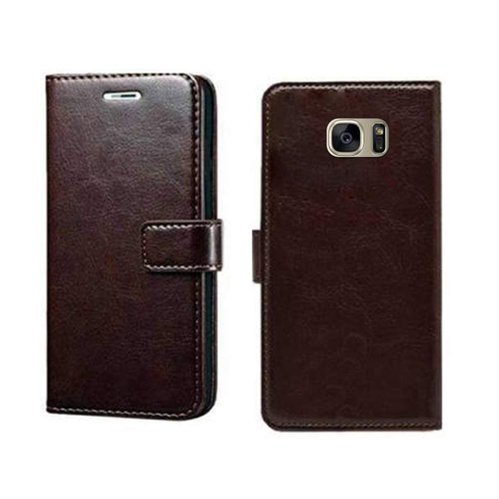Pinaaki Enterprises Samsung S7 Edge Flip Case | Premium Leather Finish | with Card Pockets | Wallet Stand |Complete Protection Flip Cover for Samsung S7 Edge - Coffee (B08XQKXZGT) Amazon Price History, Amazon Price Tracker