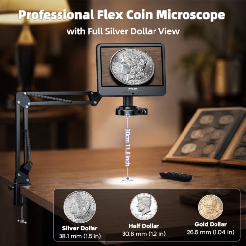 Image of JL109A 10.1 inch Digital Microscope with Screen, Flex Arm Stand