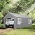 COBIZI Carport 10x20FT Heavy Duty Portable Garage, 3.0 Powder Coated Frame(Better Than Galvanized), Waterproof Shelter with Removable Sidewalls & Windows, Built-in Sandbags, for Car/Boat/SUV, Gray