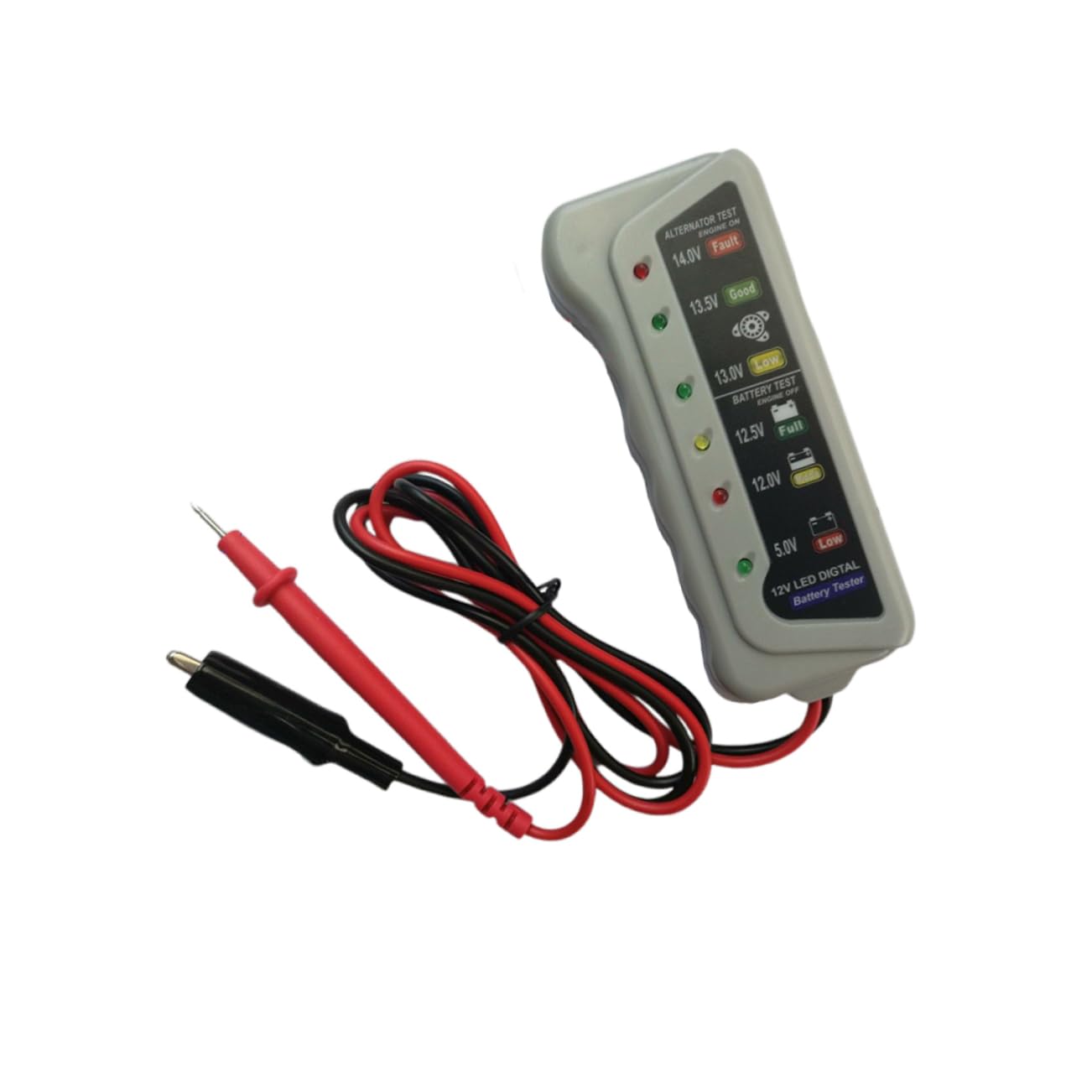 ULTECHNOVO 12V Digital Battery Tester Charging System Analyzer Compact Car Battery Monitor with LED Status Indicators Easy Operation Durable Design for Quick Readings