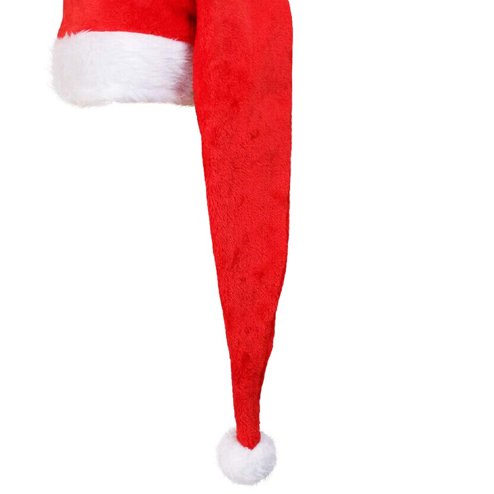 Cappello di Babbo Natale, cappello di Babbo Natale, cappello di Babbo Natale, cappello di Babbo Natale da donna, rosso con bordo bianco e palla bianca (confezione da 12)