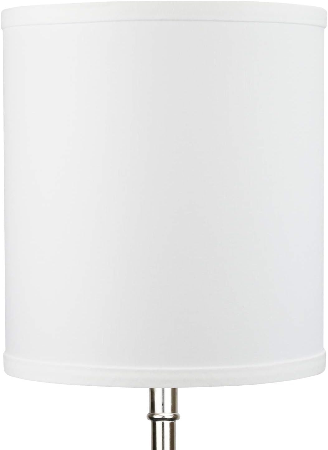 FenchelShades.com Lampshade 9" Top Diameter x 9" Bottom Diameter x 10" Height with Washer (Spider) Attachment for Lamps with a Harp (Linen White)