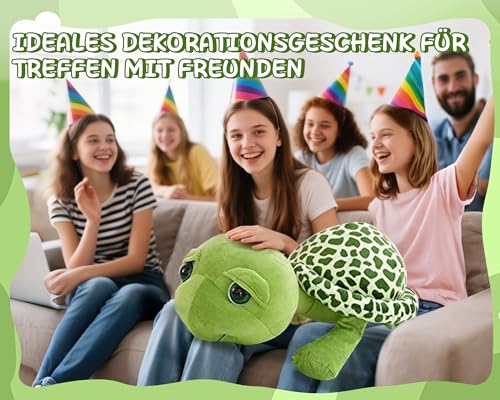 AURWEL 60cm XXL Plüschtier Schildkröte Kuscheltier | Super Weich mit Premium-PP-Füllung |Schildkröten-Spielzeug & Stofftiere-Deko für Wohnzimmer und Entspannung Familie