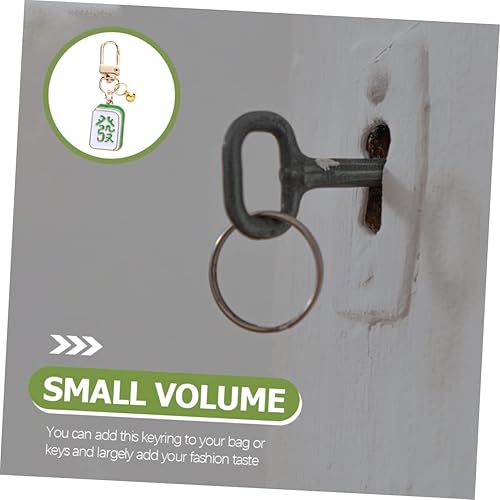 Miniatura 6 de SOIMISS Llavero Mahjong para decoración de dados, decoración de metal, llavero de Feng Shui, llavero de la suerte, colgante de Mahjong, llavero de