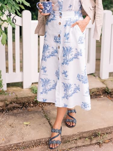 Image of TEMOFON Sandals for Women Flat Dressy Summer Flower Sandals with Ankle Strap Comfortable Casual Walking Flat Sandals Size 5-11