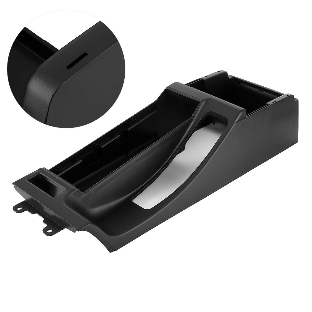 Cocoarm Center Console Trim Basis Dashboard Center Konsole Panel Konsole Abdeckung Armlehnen Kompatible Schwarze ABS Ersatz für 3 Serien E46 1998-2004 LHD-Fahrzeuge mit Armlehnenöffnung