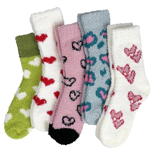 Image of Ginmewrae Fuzzy Socks for Women, Mothers Day Gifts Cozy Warm Fluffy Socks Thick Slipper Socks Birthday Valentine's Day Gifts