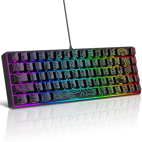 Snpurdiri 65% Wired Gaming Keyboard, 68 Keys RGB Backlit...