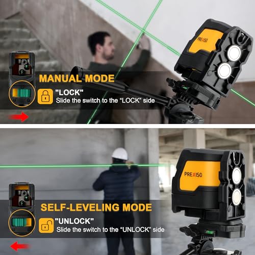 Image of Prexiso Laser Level with Tripod, IP54 Professional 150 Wide Angle - 100Ft Cross Laser Line Tool for Construction, Ceiling Alignment, Floor Tile