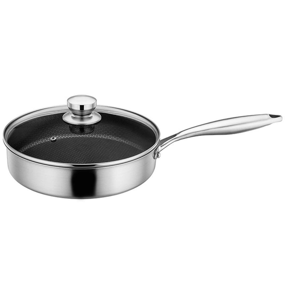 Wok poêle à frire antiadhésive en acier 3 couches à fond plat pour cuisine de ménage