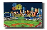 Epic Graffiti 'PNC Park Fireworks Pittsburgh' by Ron Magnes, Canvas Wall Art, 40"x26"