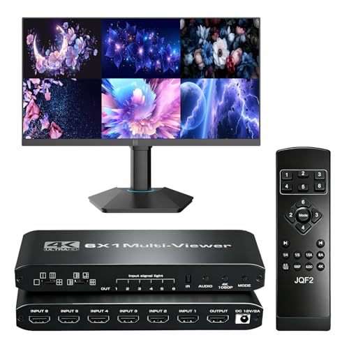 Amazon | ENBUER HDMI 画面分割切替器 6入力1出力 マルチビューアー 4K