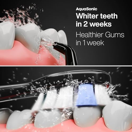Image of AquaSonic Home Dental Center PRO - Brushing & Flossing Made Easy - Brush & Floss - Power Toothbrush & Water Flosser - Whiter Teeth & Healthier Gums - Black Series Pro+Oral Irrigator