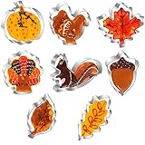 Fall Thanksgiving Cookie Cutter Set, 8 Pcs Stainless Steel Biscuit Cutters - Pumpkin, Turkeys, Maple