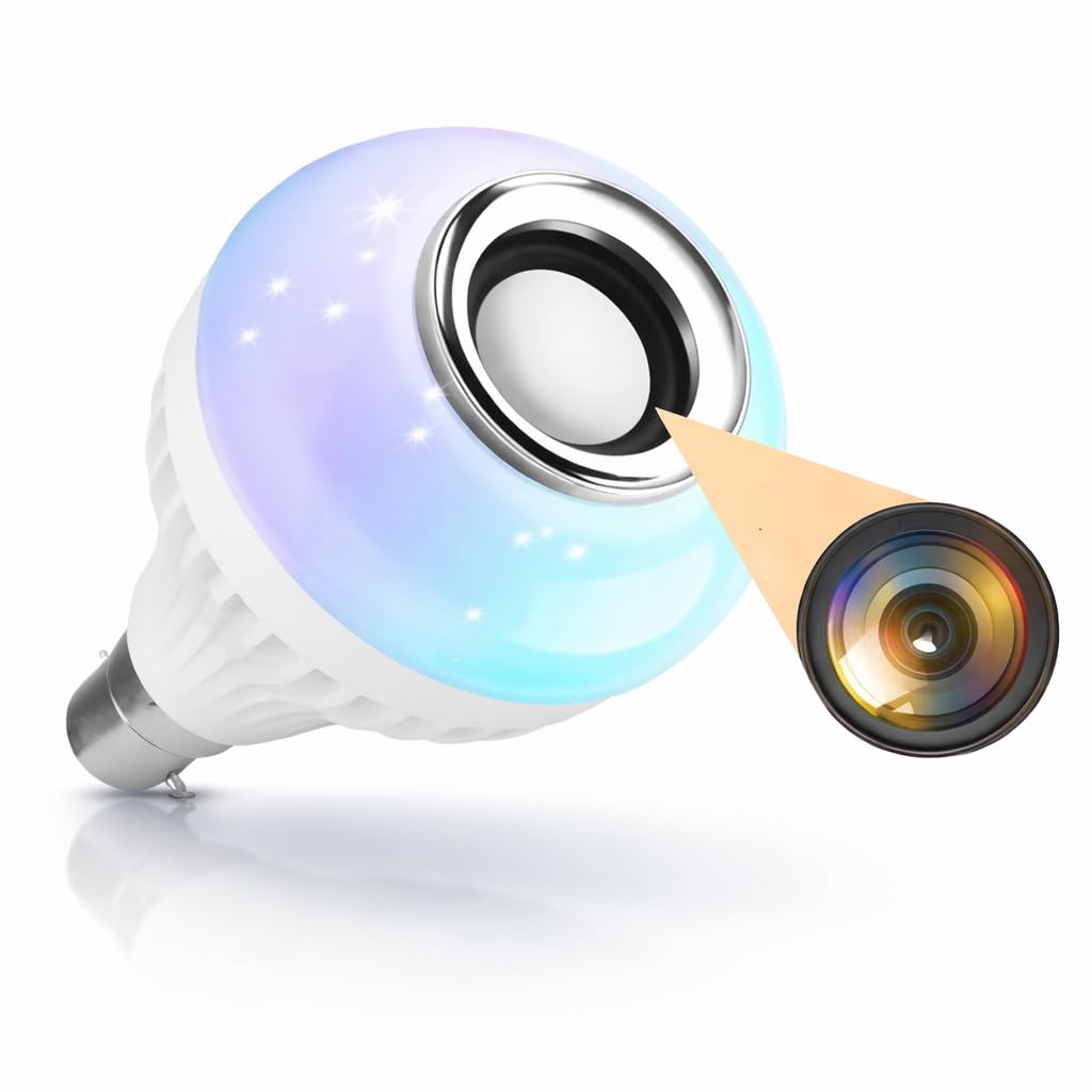 fredi hd plus wifi hidden bulb camera | full hd 1080p security camera | support up to 32gb sd card | secret nanny cam | outdoor security camera (iwfcam app)