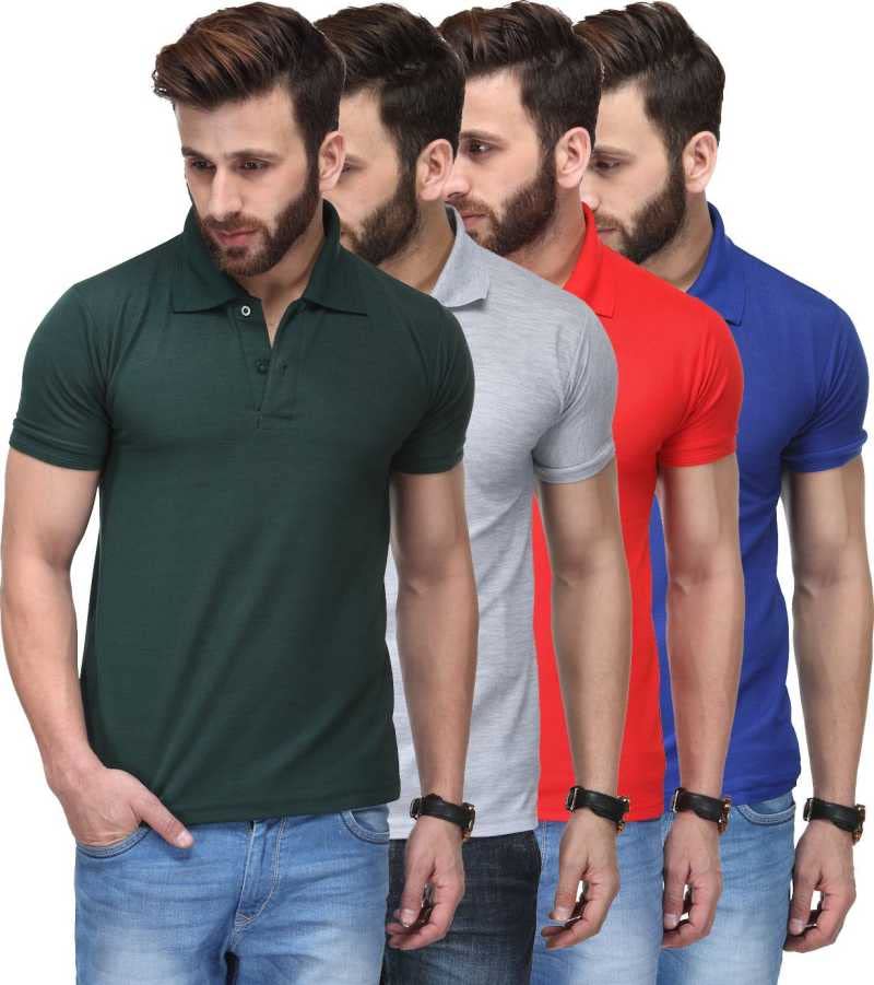 Image of T.N.X Men's Regular Fit Polos (Pack of 4)