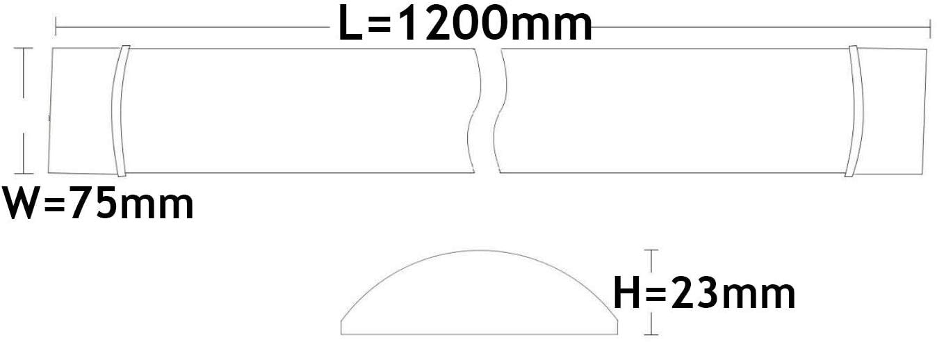 2X LED Batten tubo luz de techo montado en superficie súper brillante 6500 K luz diurna blanca lineal Slimline Bar Hotel Warehouse fábrica garaje taller iluminación estacionamiento