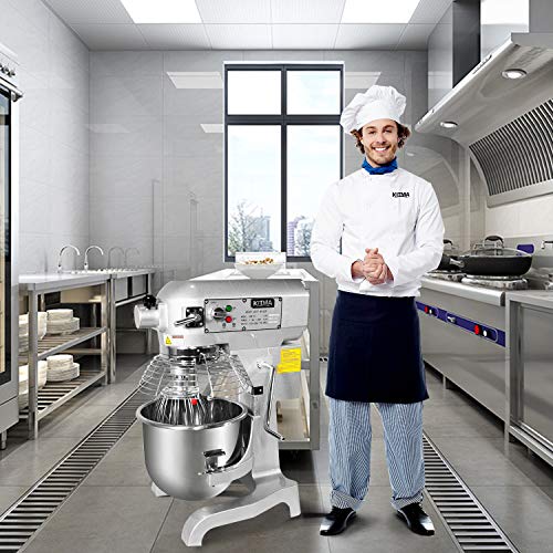 KITMA 20 Quart Heavy Duty Floor Mixer - 3 Speeds Commercial Food Mixer with Stainless Steel Bowl, Dough Hooks, Whisk, Beater