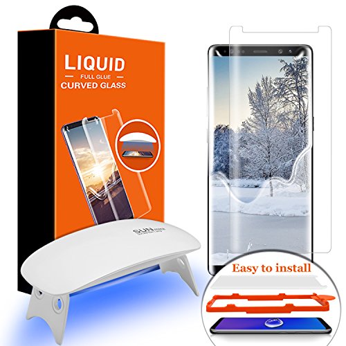 Galaxy Note 8 Screen Protector Tempered Glass, Olesit [Liquid Dispersion Tech] 2.5D Round Edge Tempered Glass Screen Protector with UV Light for Samsung Galaxy Note 8