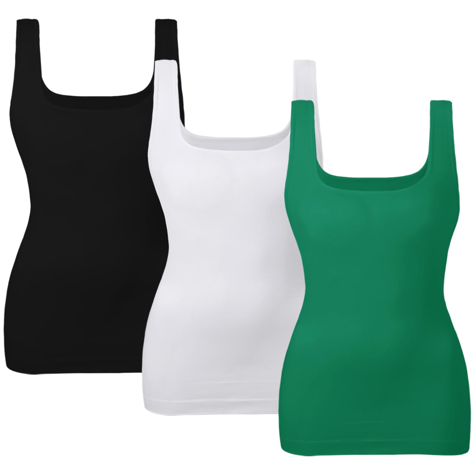 EUYZOU Women's Tummy Control Shapewear Tank Tops Seamless Square Neck Compression Tops Slimming Body Shaper Camisole