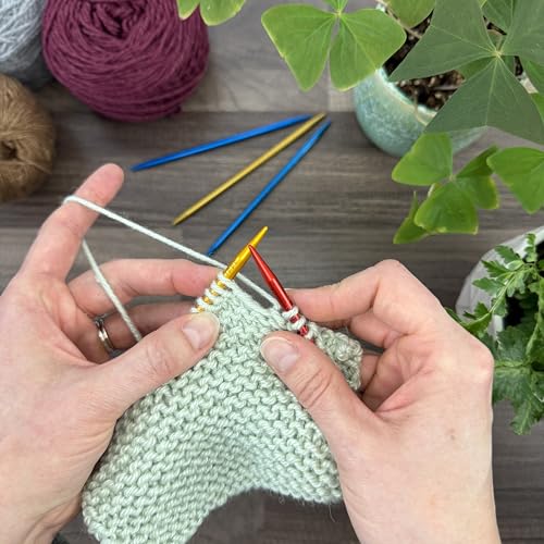 Image of skacel by addi FlipStix Double Pointed Knitting Needles, 6 Inch (15 cm) Set of 5 Aluminum Knit Needle Kit, 5 mm (US Size 8)