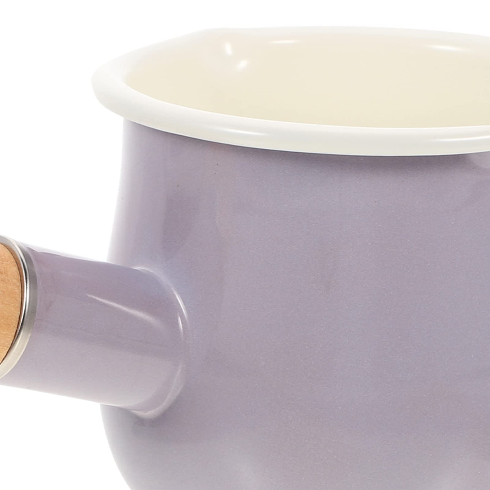 SDdPulse Olla esmaltada pequeña para salsa, olla de sopa, olla para pasta, calentador de leche, olla para ramen para el hogar, cocina, color blanco