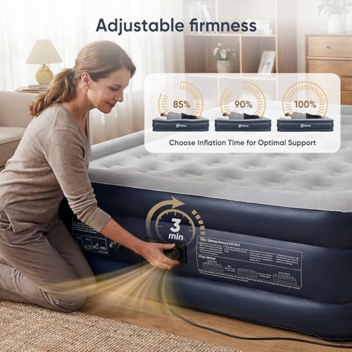 Sekey Queen Air Mattress with Built-in Pump, 18" Raised Inflatable Bed with Anti-Deflation Technology, Odorless & Puncture Resistant Blow Up Mattress for Home Guests & Travel, 660 lbs Capacity - Image 4