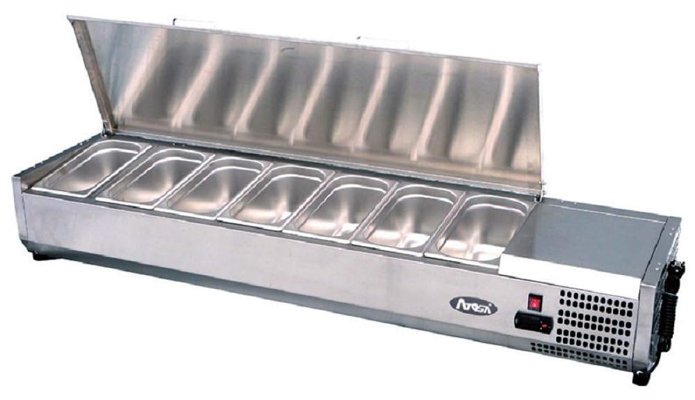 Saladette Réfrigérée à Poser Couvercle Inox Bacs GN 1/3-1200 à 2000 mm - Atosa